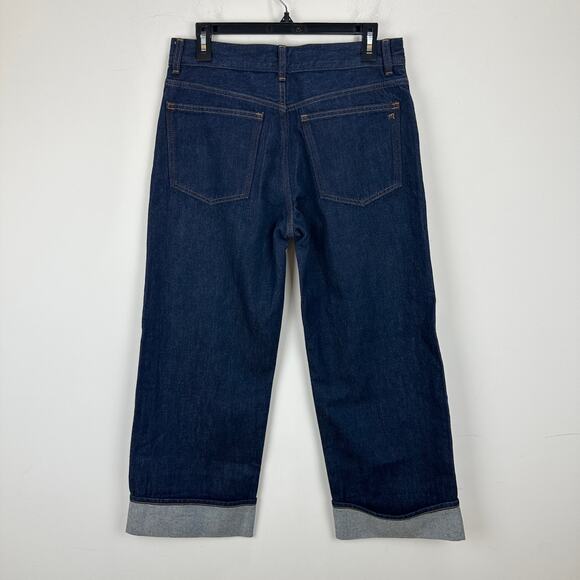 Madewell Petite Low Slung Baggy Jeans Rinse Wash Dark Blue Rigid US 27P NWT - Picture 10 of 14